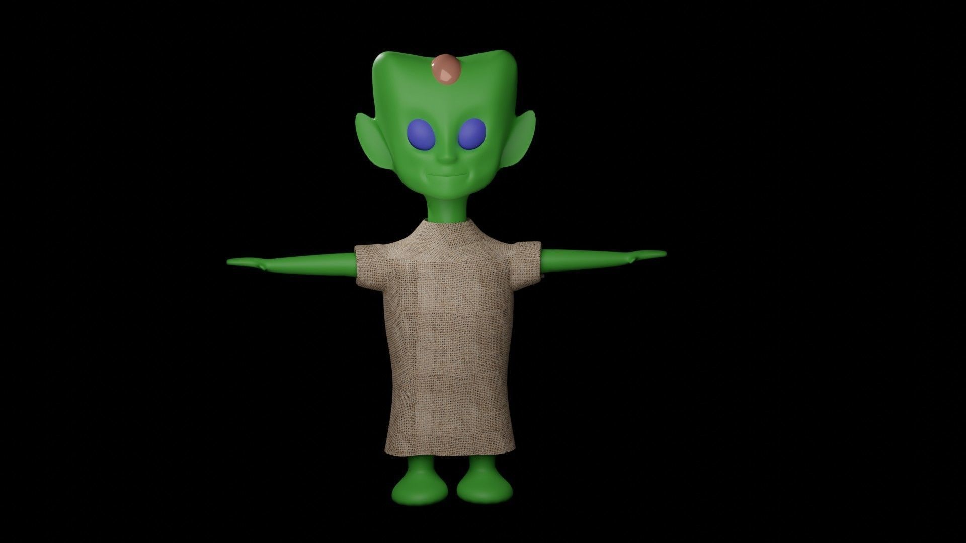 SIMPLE ALIEN  WITH TEXTURES  Free 3D model_3