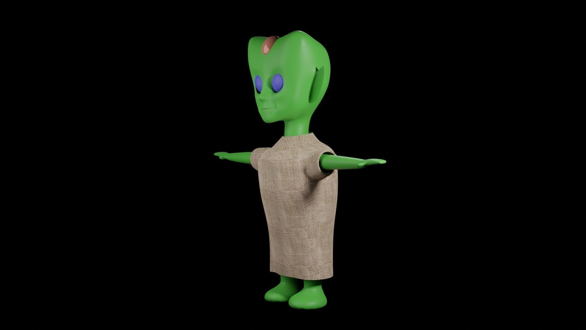 SIMPLE ALIEN  WITH TEXTURES  Free 3D model_6