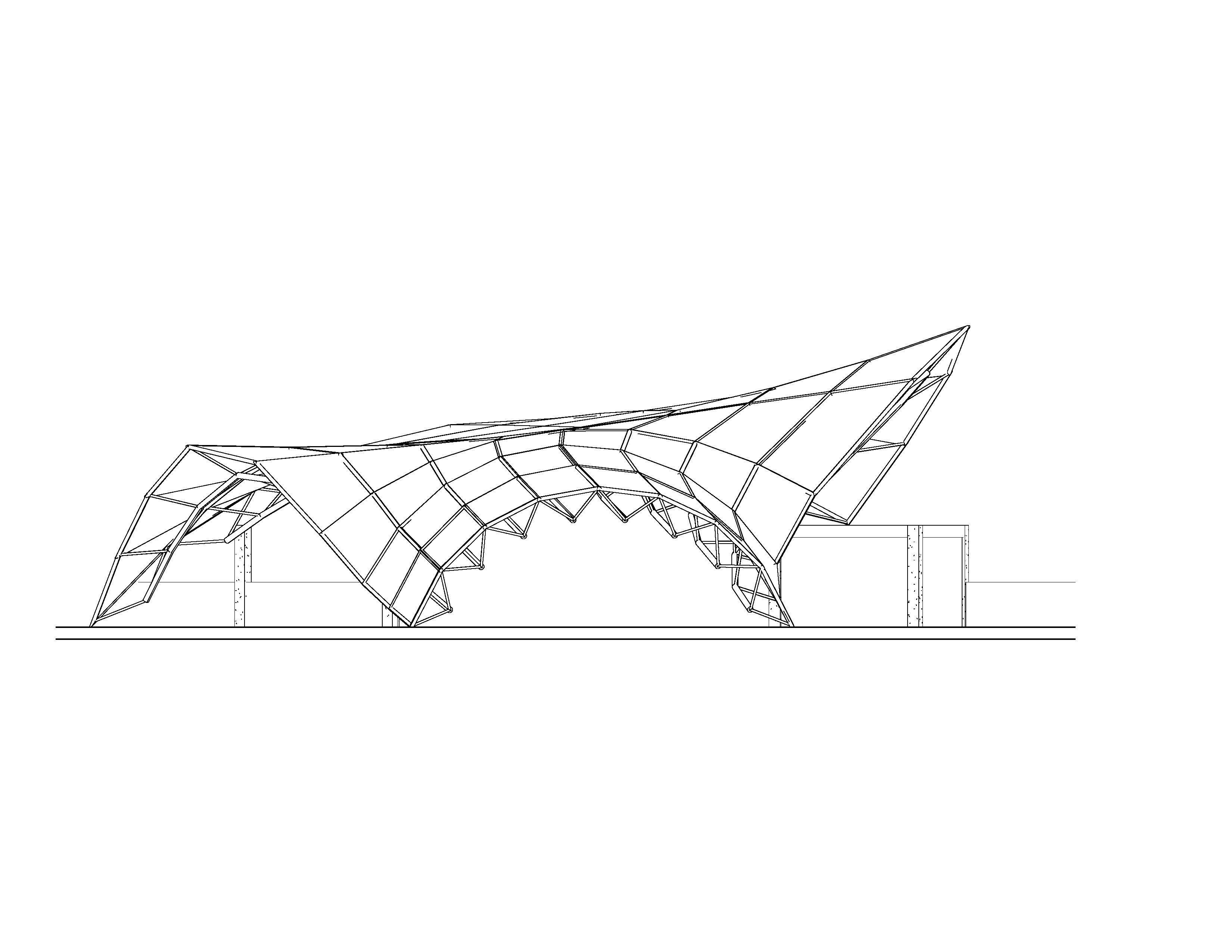 Space Frame Structure Top Cover Revit 3D model_5