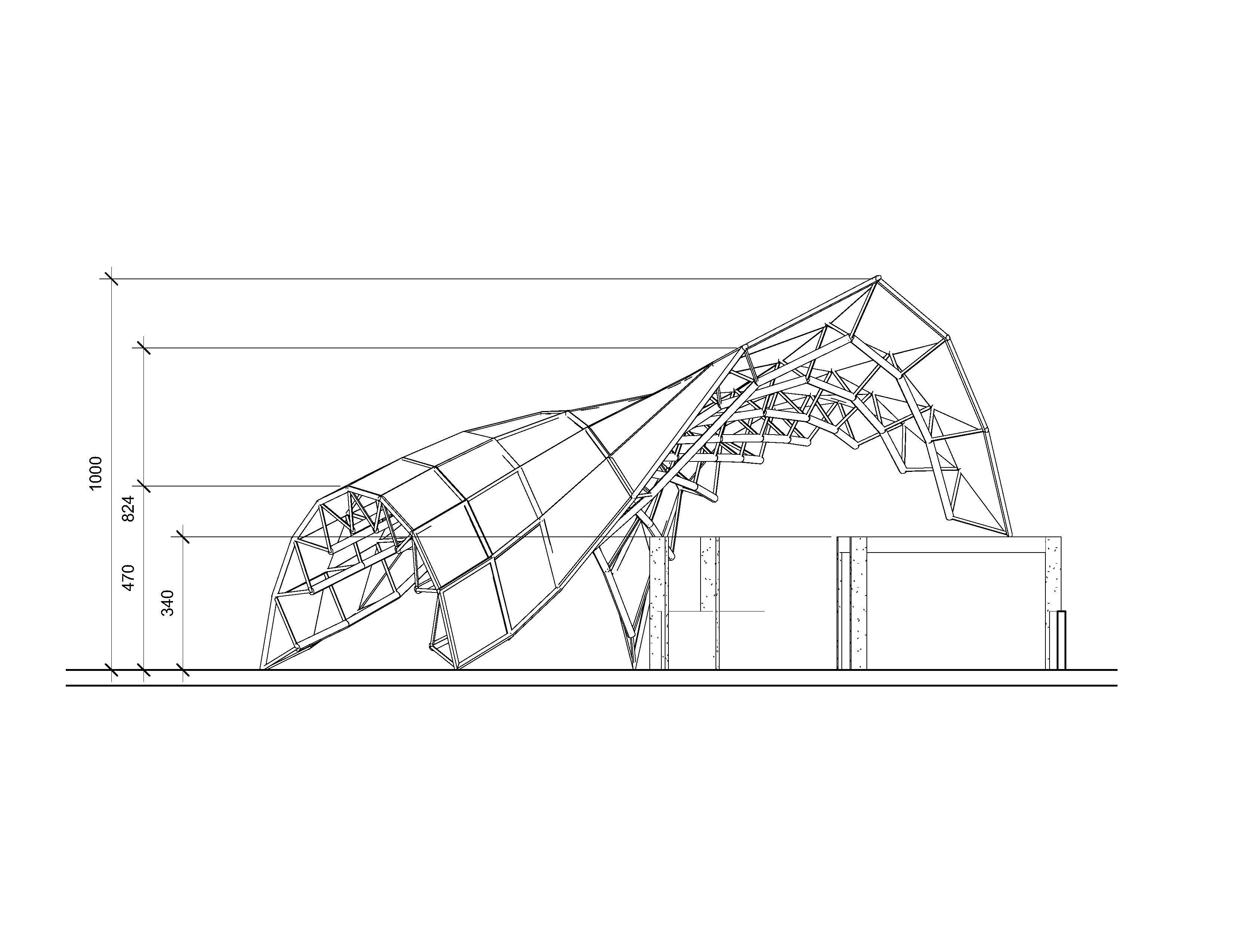 Space Frame Structure Top Cover Revit 3D model_3
