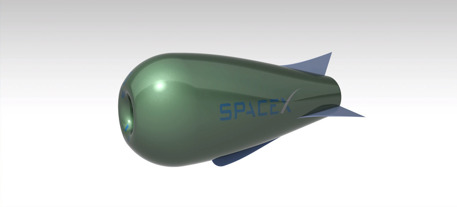 Futuristic Airship Low-poly 3D model_4