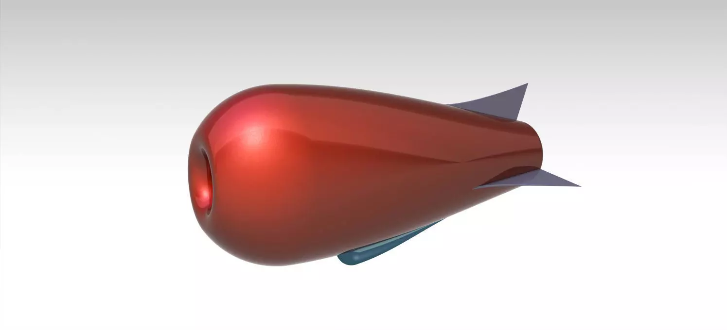 Futuristic Airship Low-poly 3D model_0