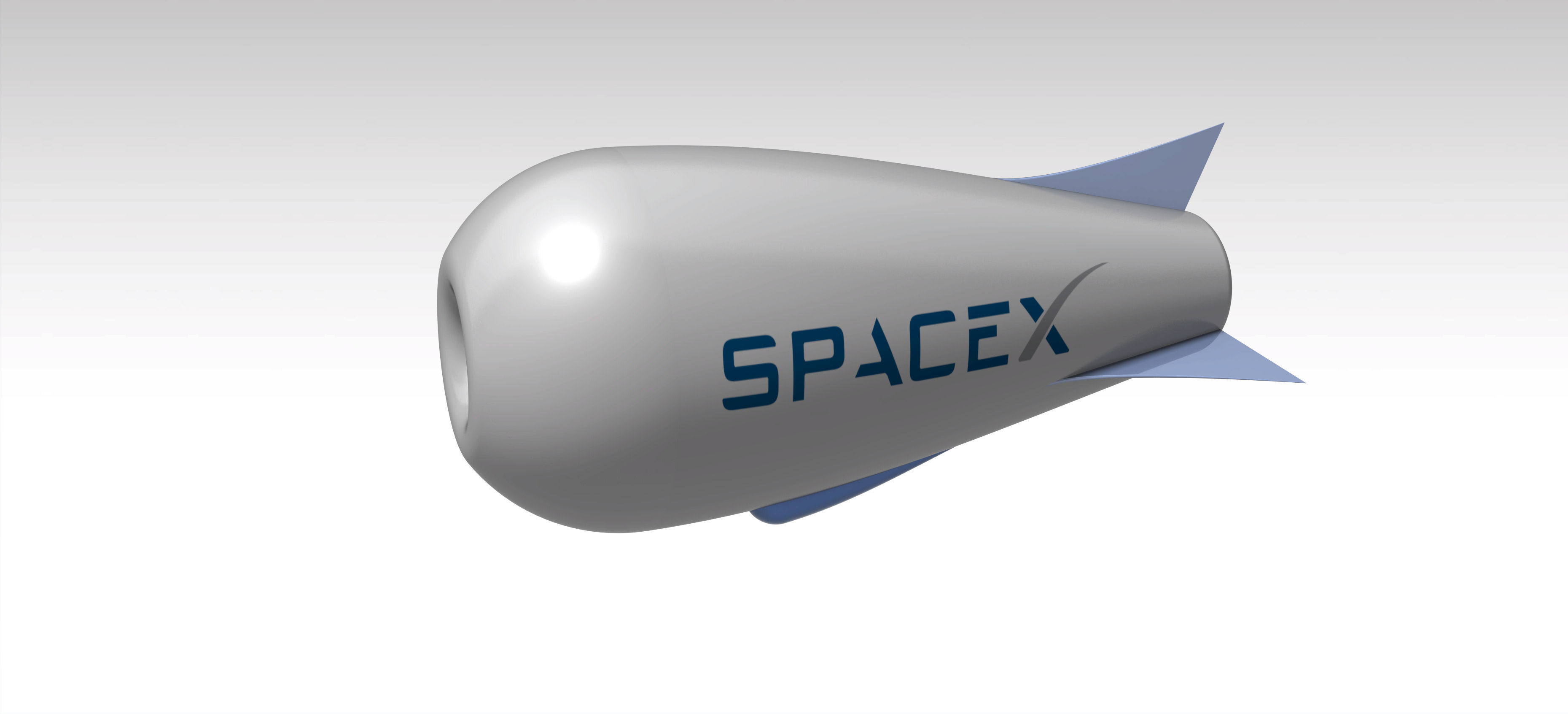 Futuristic Airship Low-poly 3D model_2