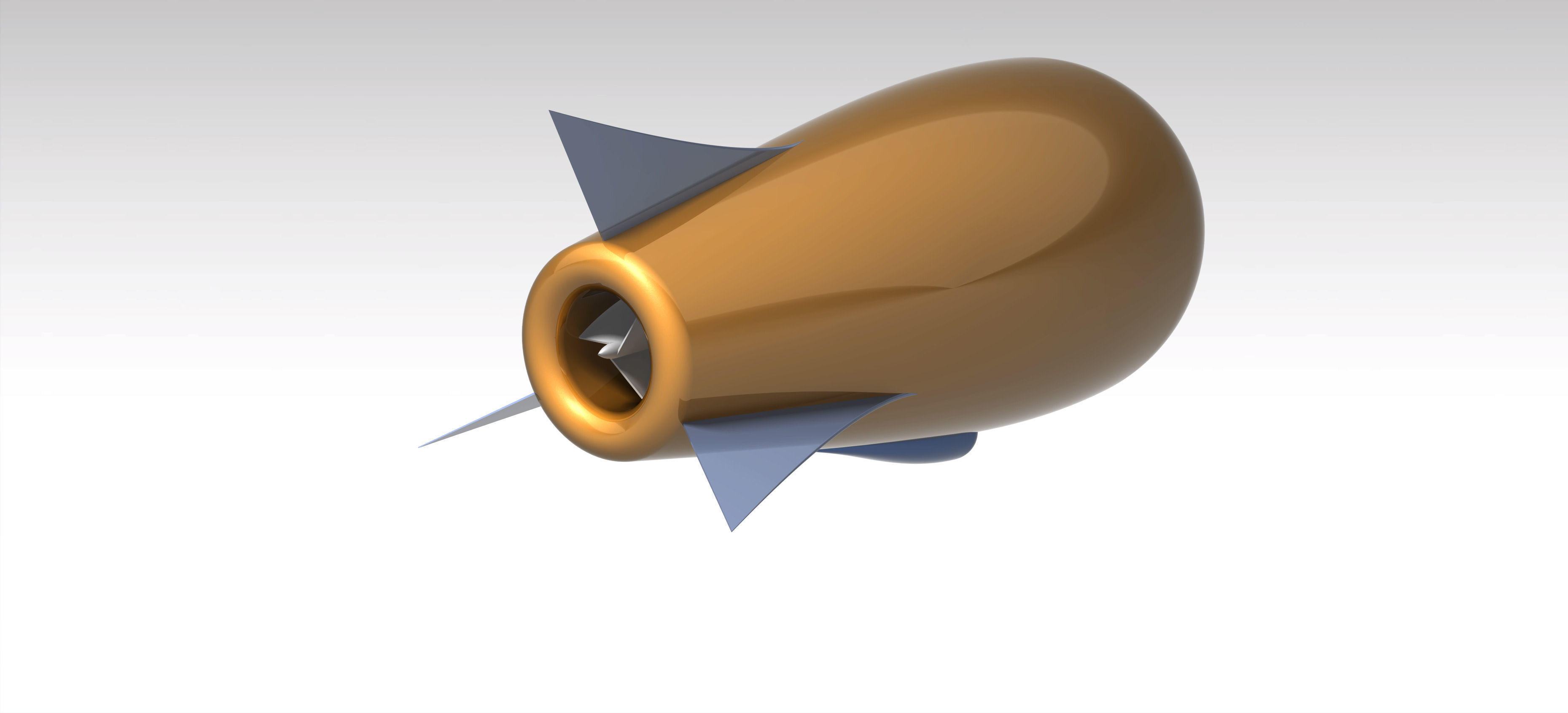 Futuristic Airship Low-poly 3D model_5