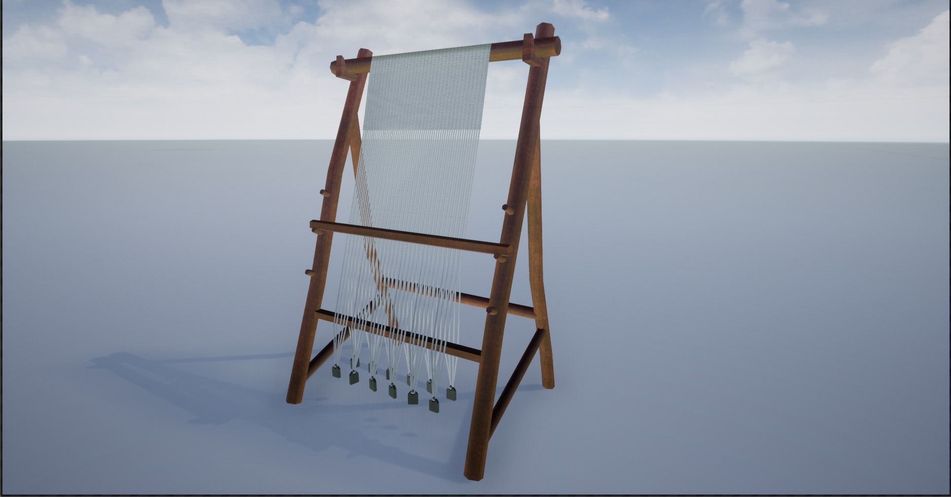 Medieval Wooden Looms Low-poly 3D model_15