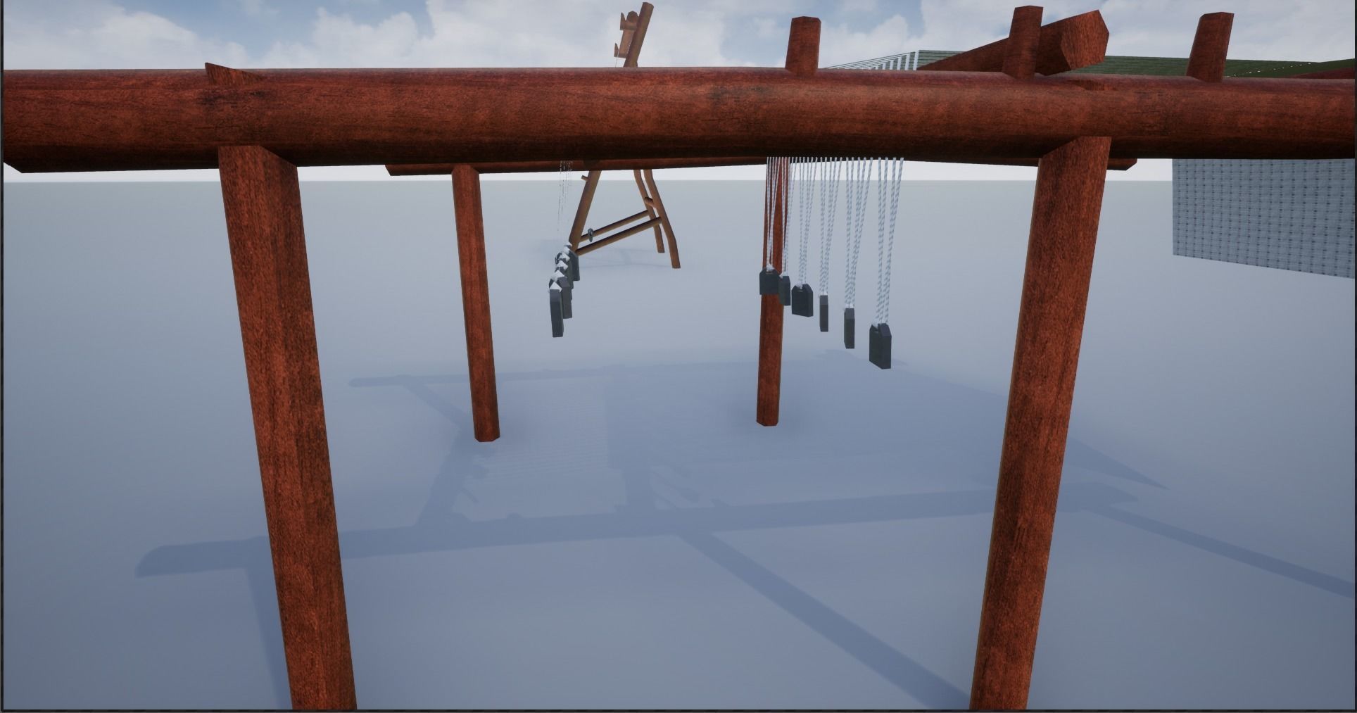 Medieval Wooden Looms Low-poly 3D model_12