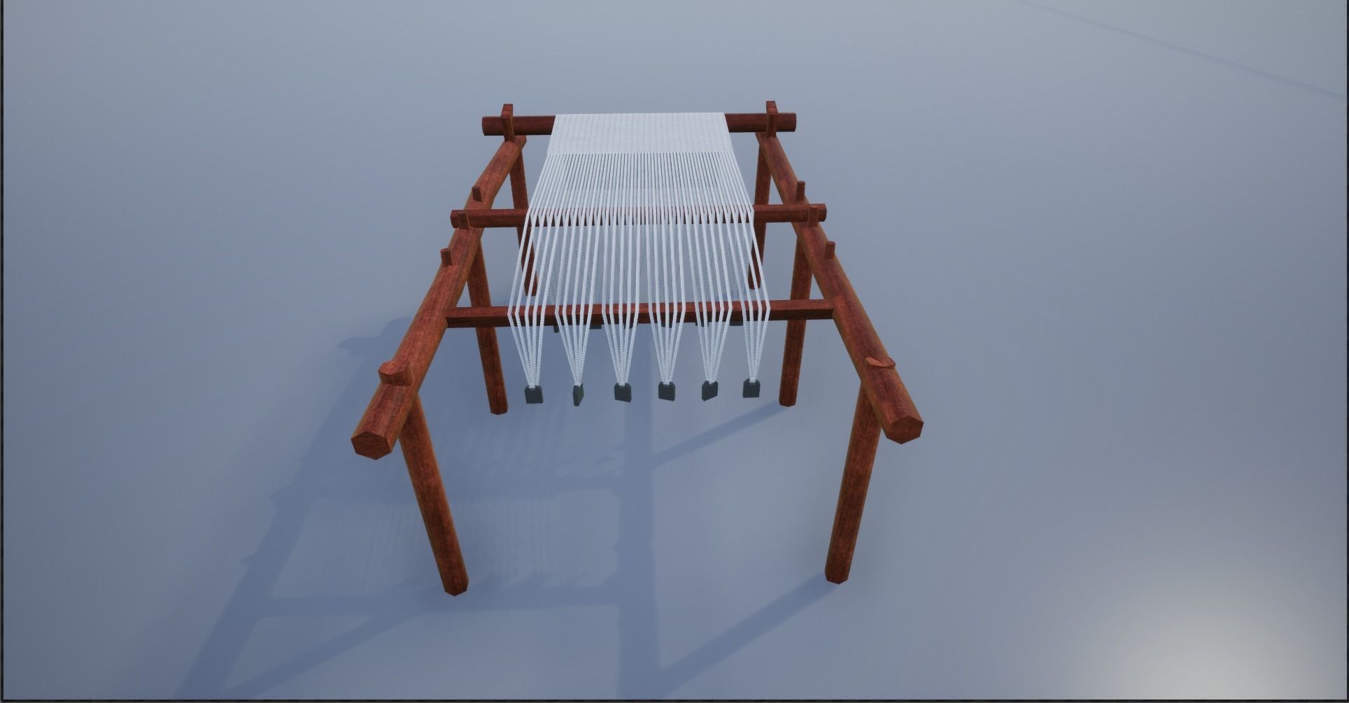 Medieval Wooden Looms Low-poly 3D model_7