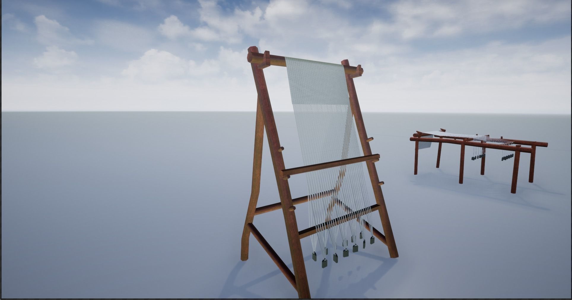 Medieval Wooden Looms Low-poly 3D model_17