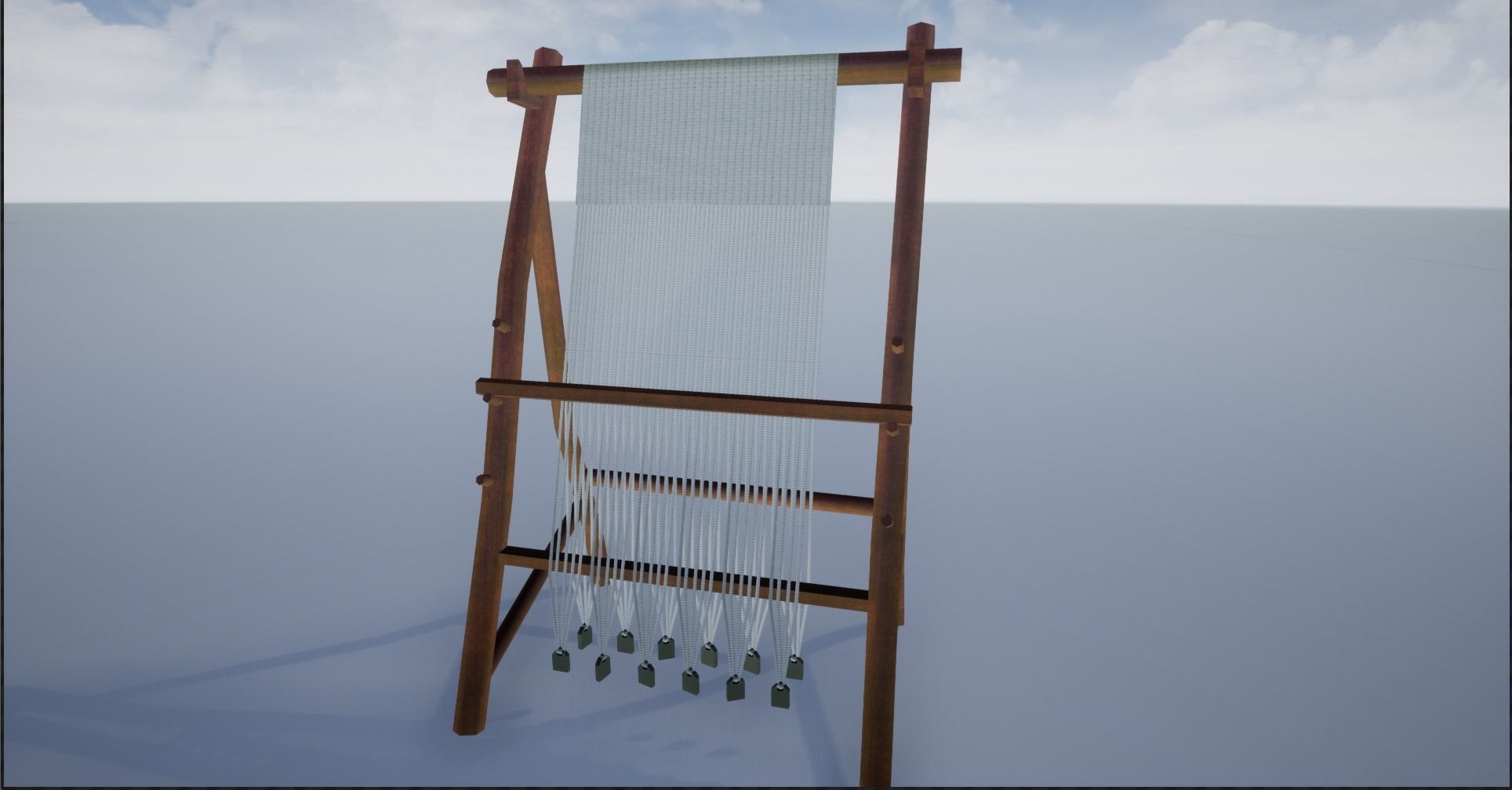 Medieval Wooden Looms Low-poly 3D model_19