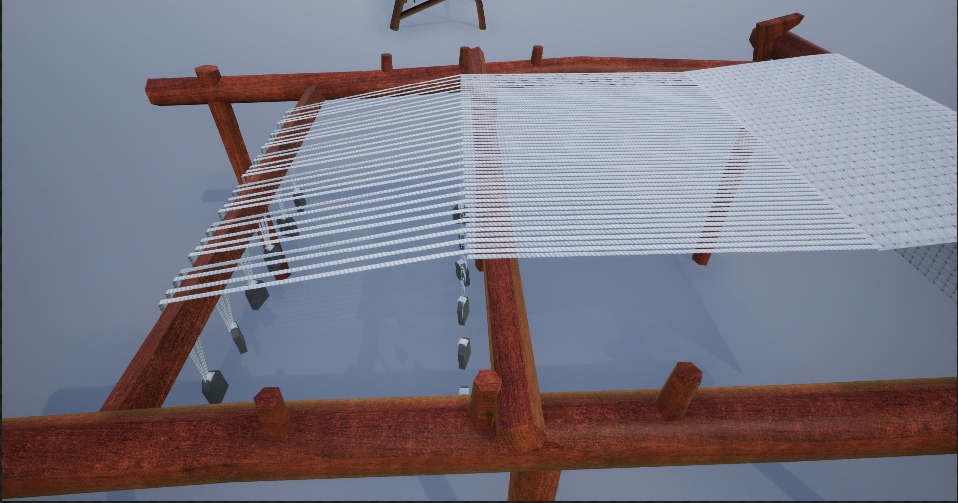 Medieval Wooden Looms Low-poly 3D model_14