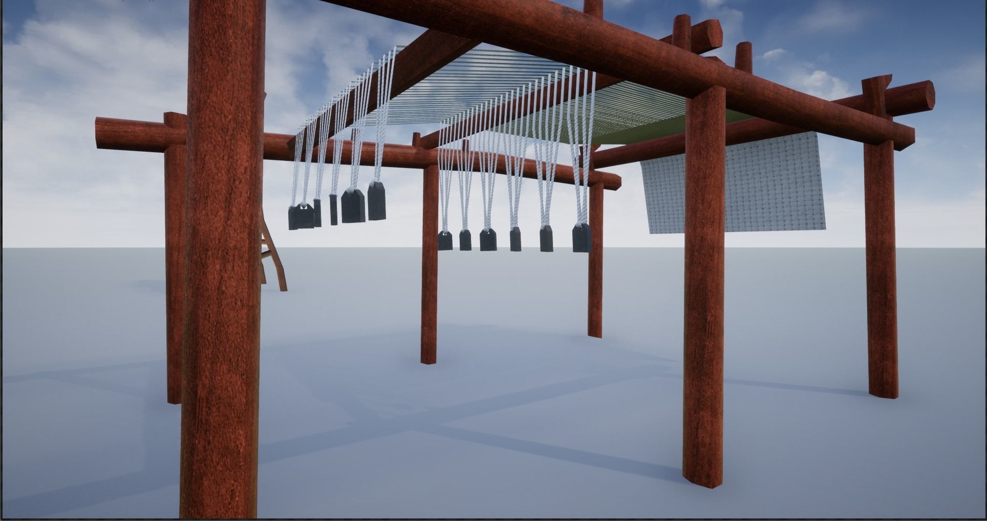 Medieval Wooden Looms Low-poly 3D model_13