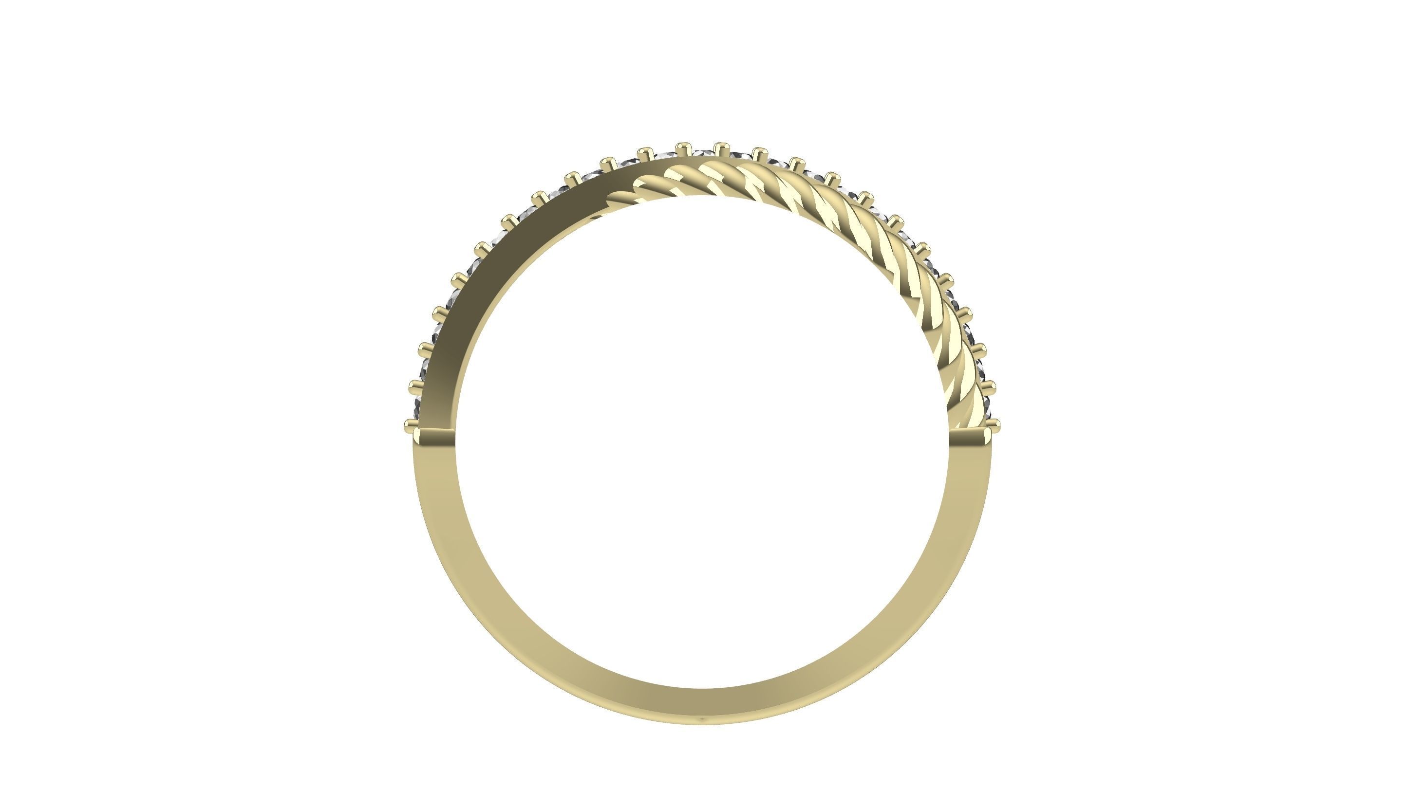 Elegant Thin Stone Ring 3D print model_3