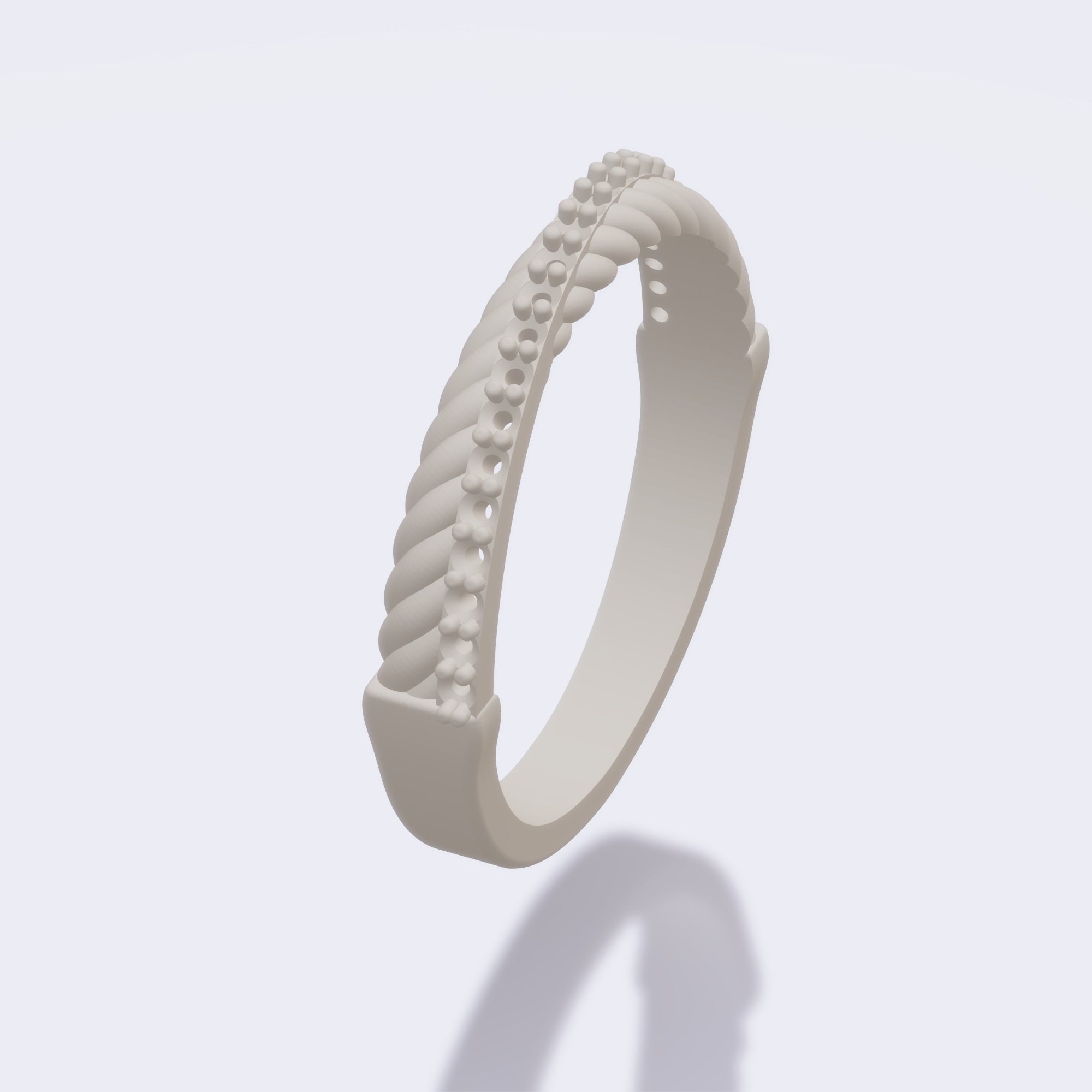 Elegant Thin Stone Ring 3D print model_9