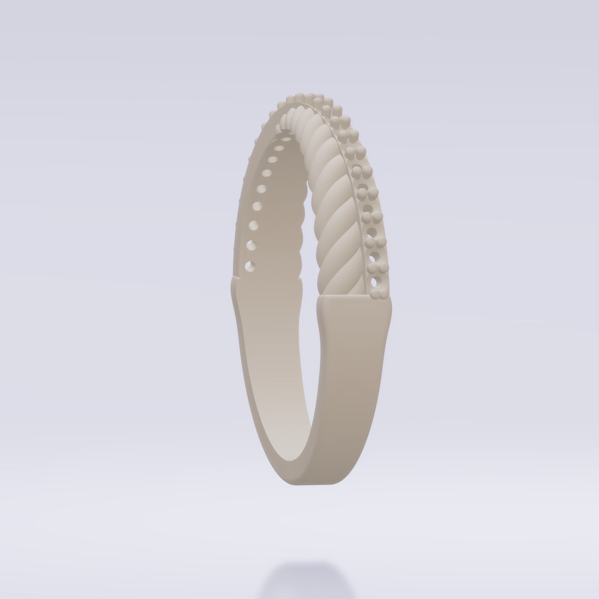Elegant Thin Stone Ring 3D print model_5
