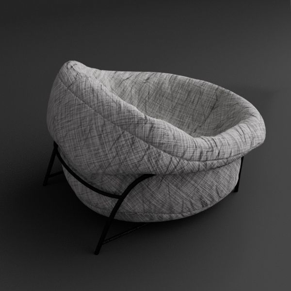 Bag chair 3D model_2