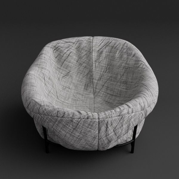 Bag chair 3D model_1