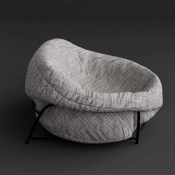 Bag chair 3D model_3