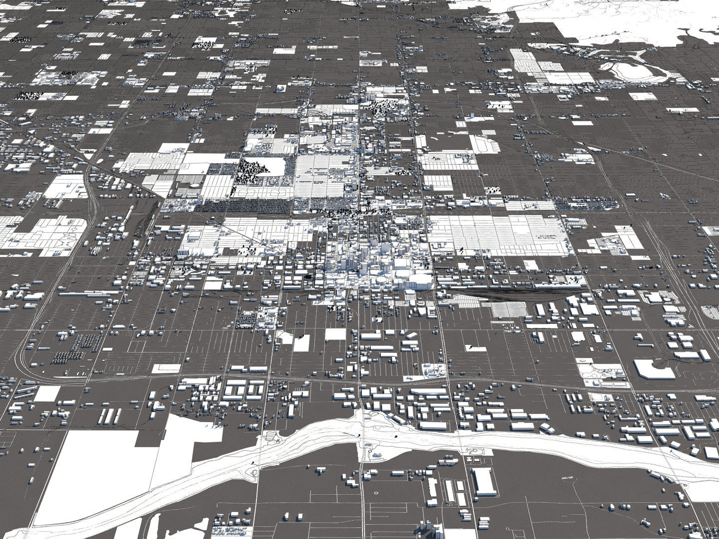 Phoenix 50x50km 3D City Map 3D model_16