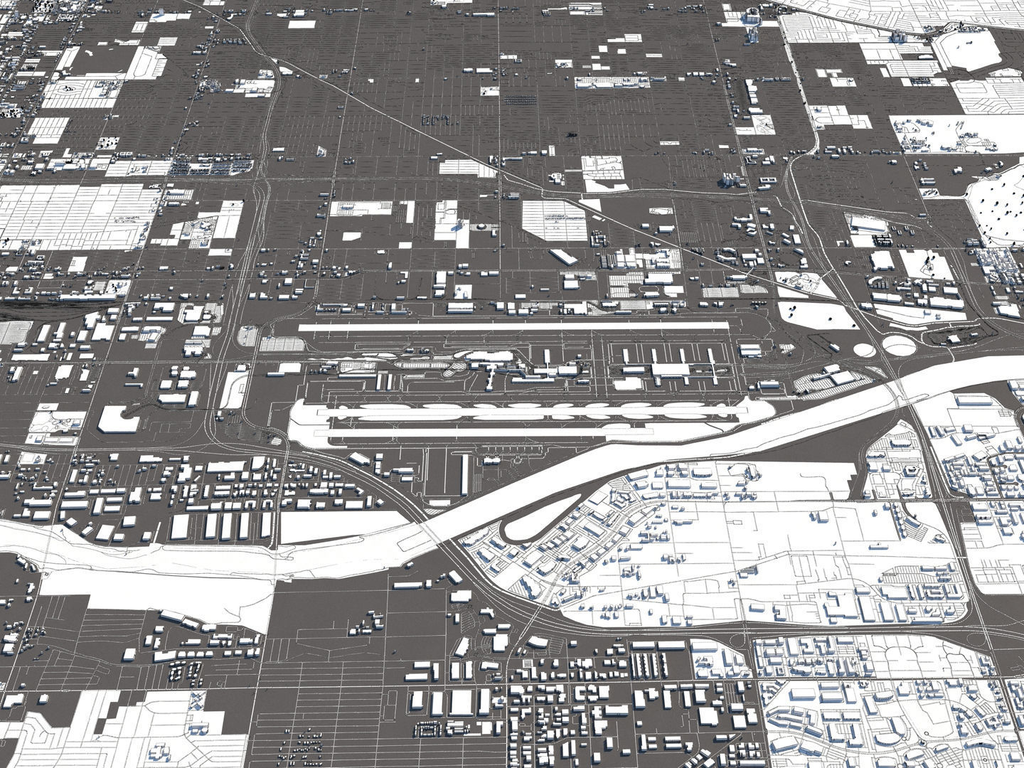 Phoenix 50x50km 3D City Map 3D model_22