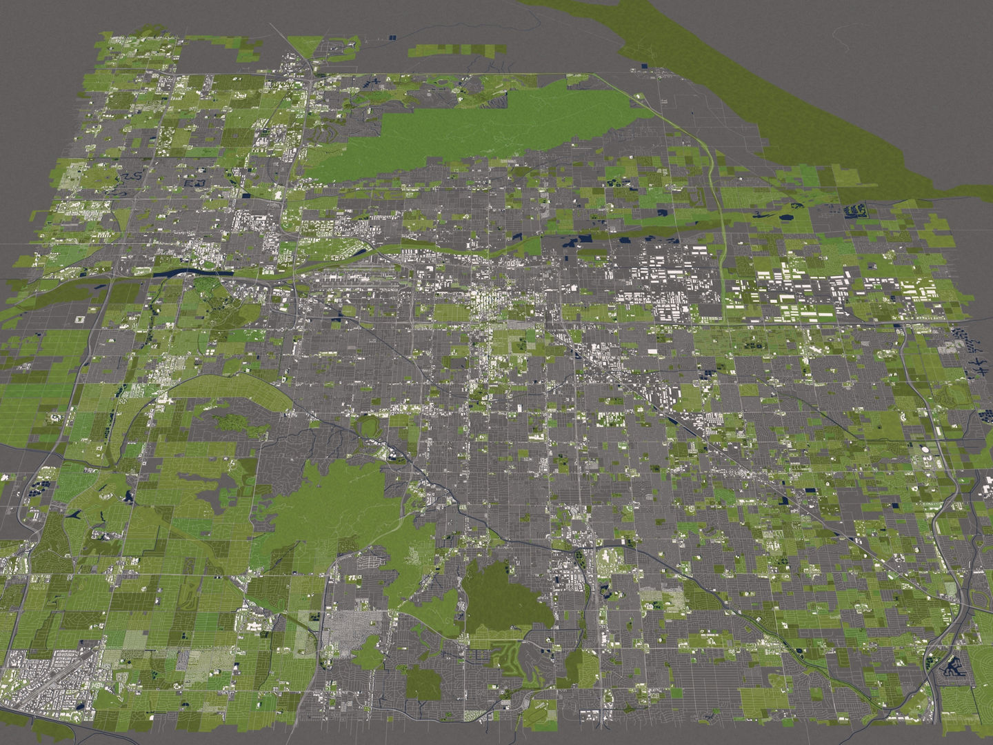 Phoenix 50x50km 3D City Map 3D model_14