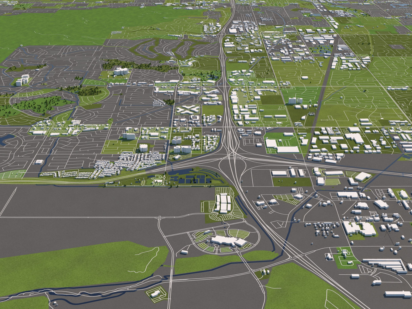Phoenix 50x50km 3D City Map 3D model_8