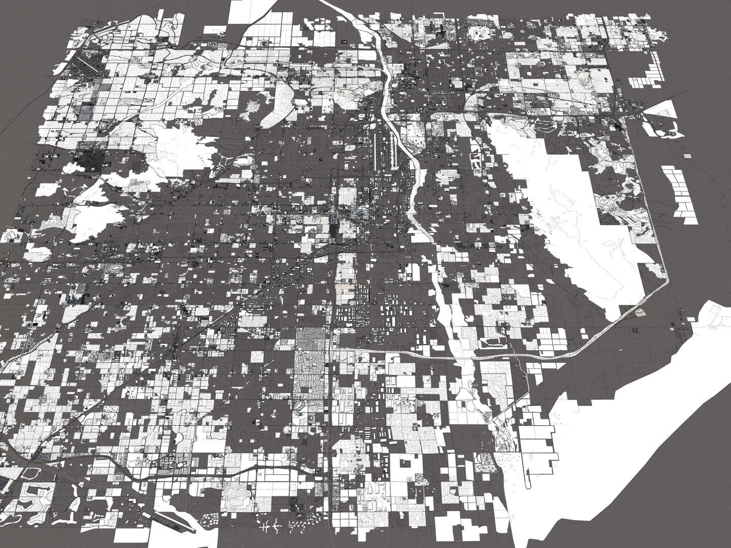 Phoenix 50x50km 3D City Map 3D model_19