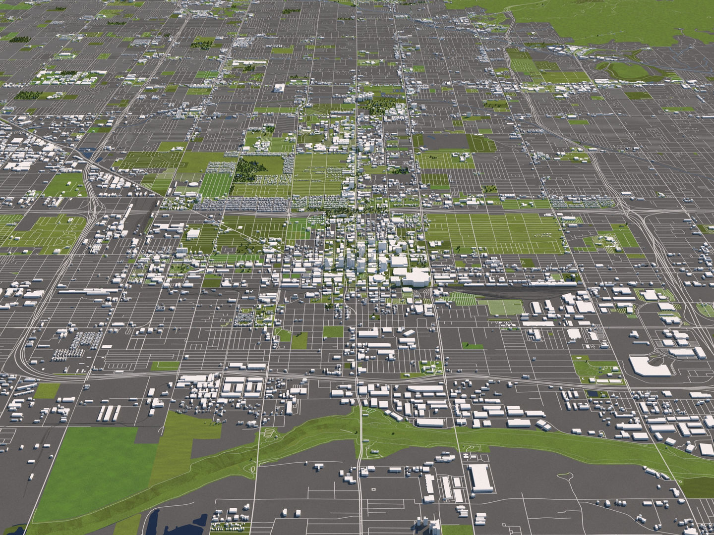 Phoenix 50x50km 3D City Map 3D model_2