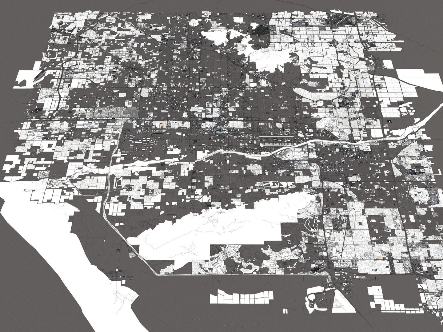 Phoenix 50x50km 3D City Map 3D model_18