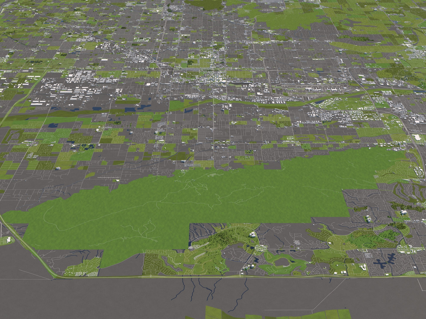 Phoenix 50x50km 3D City Map 3D model_3