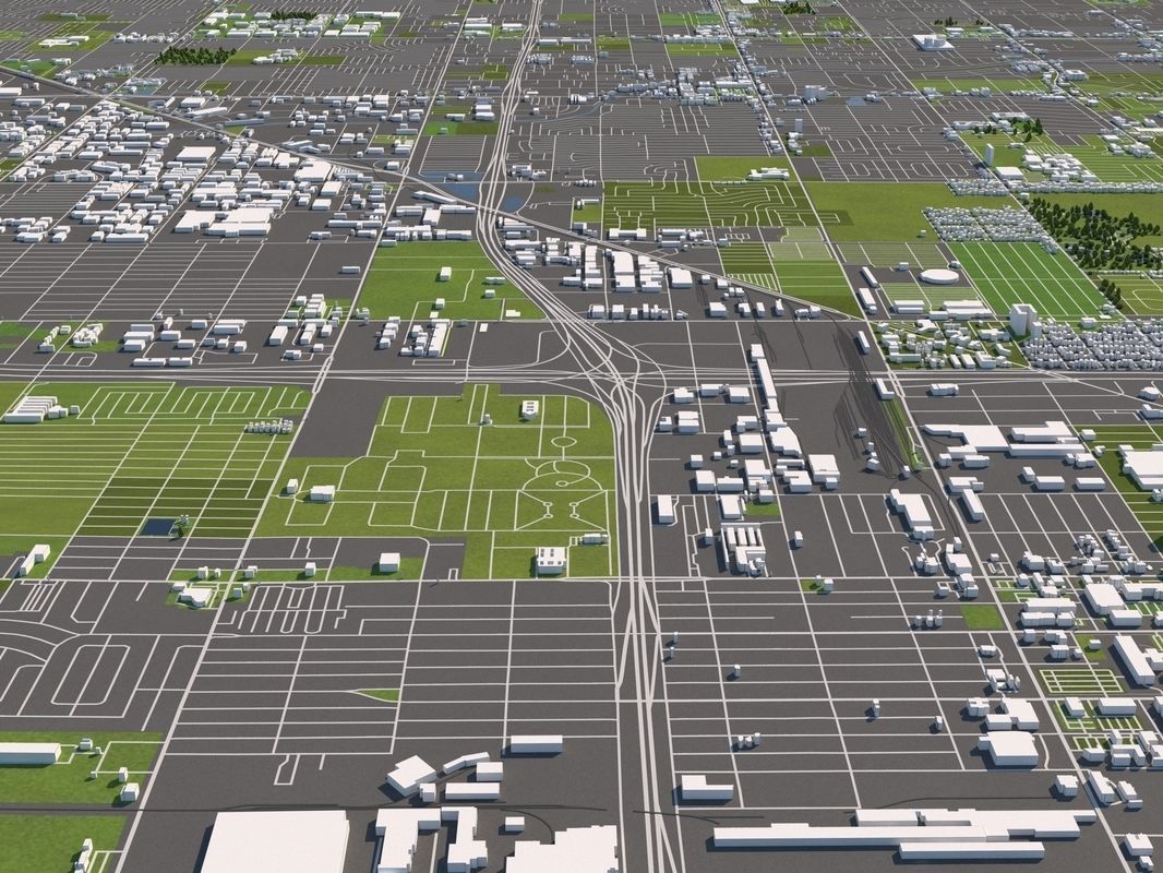 Phoenix 50x50km 3D City Map 3D model_9