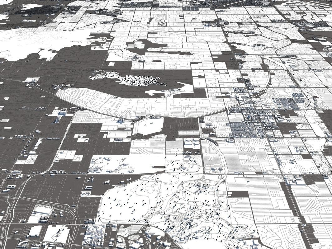 Phoenix 50x50km 3D City Map 3D model_24