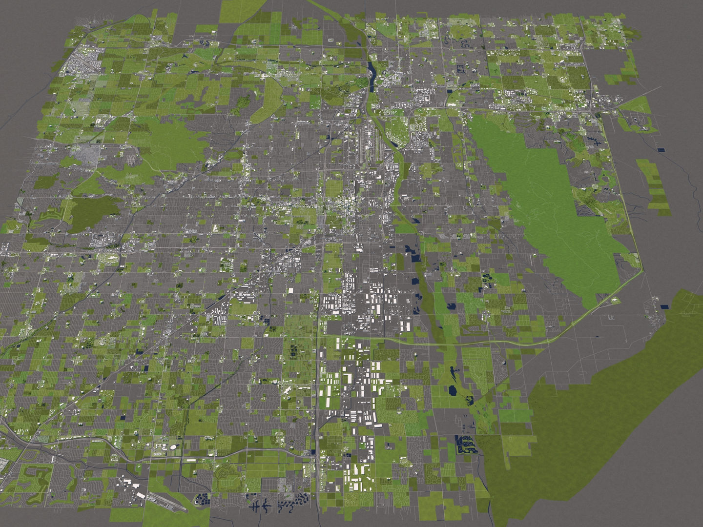 Phoenix 50x50km 3D City Map 3D model_13