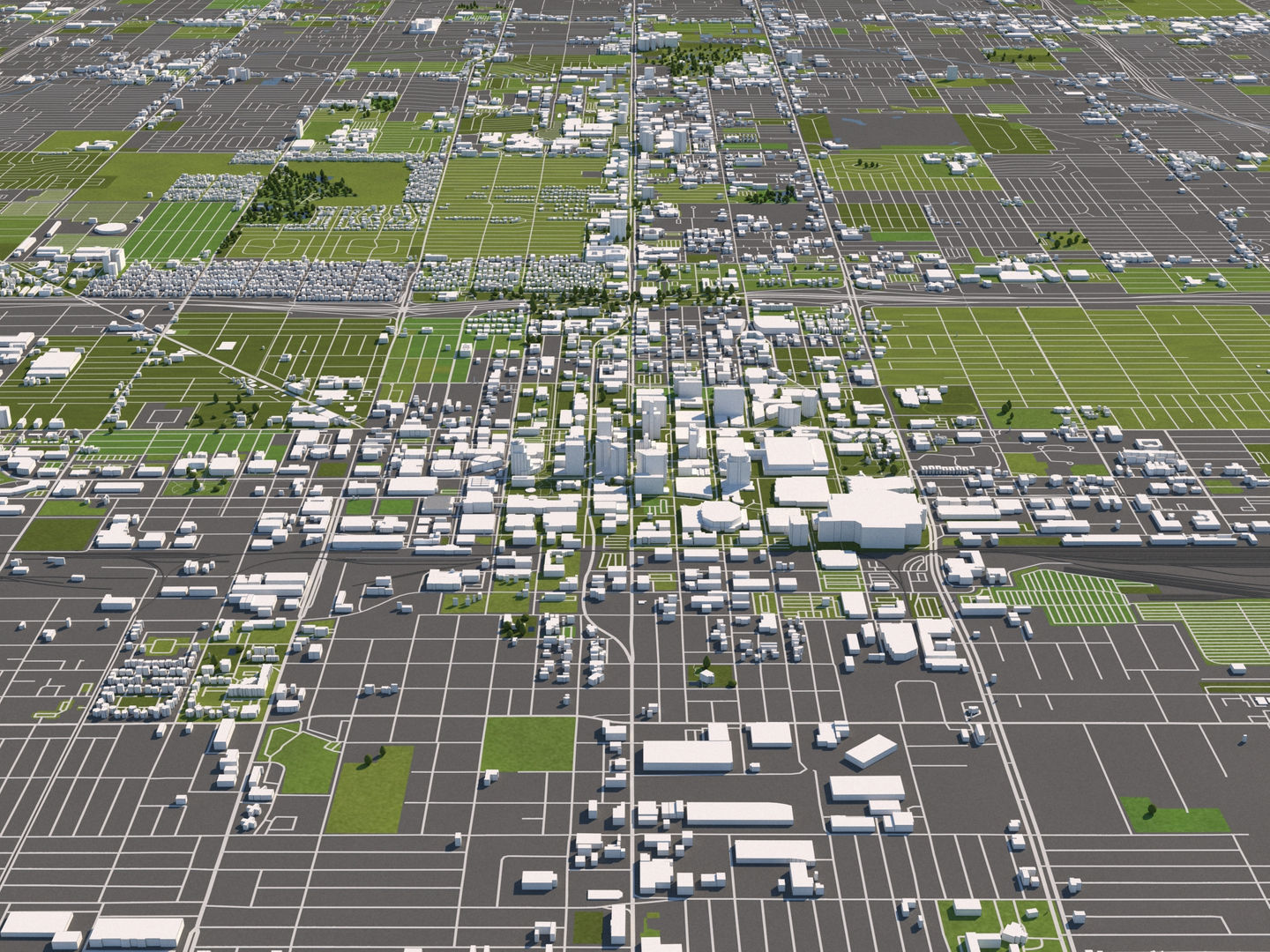 Phoenix 50x50km 3D City Map 3D model_1