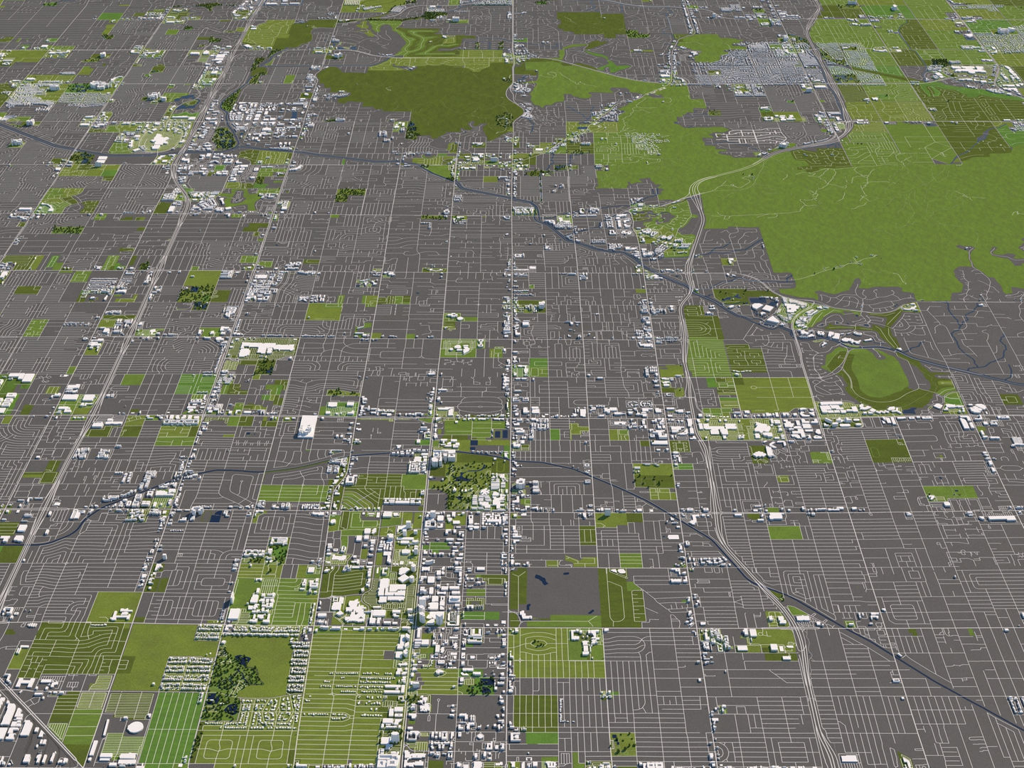 Phoenix 50x50km 3D City Map 3D model_6