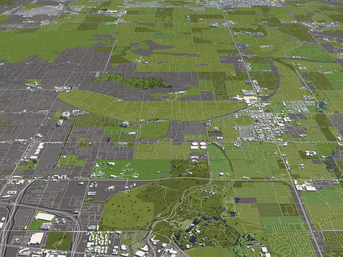 Phoenix 50x50km 3D City Map 3D model_7