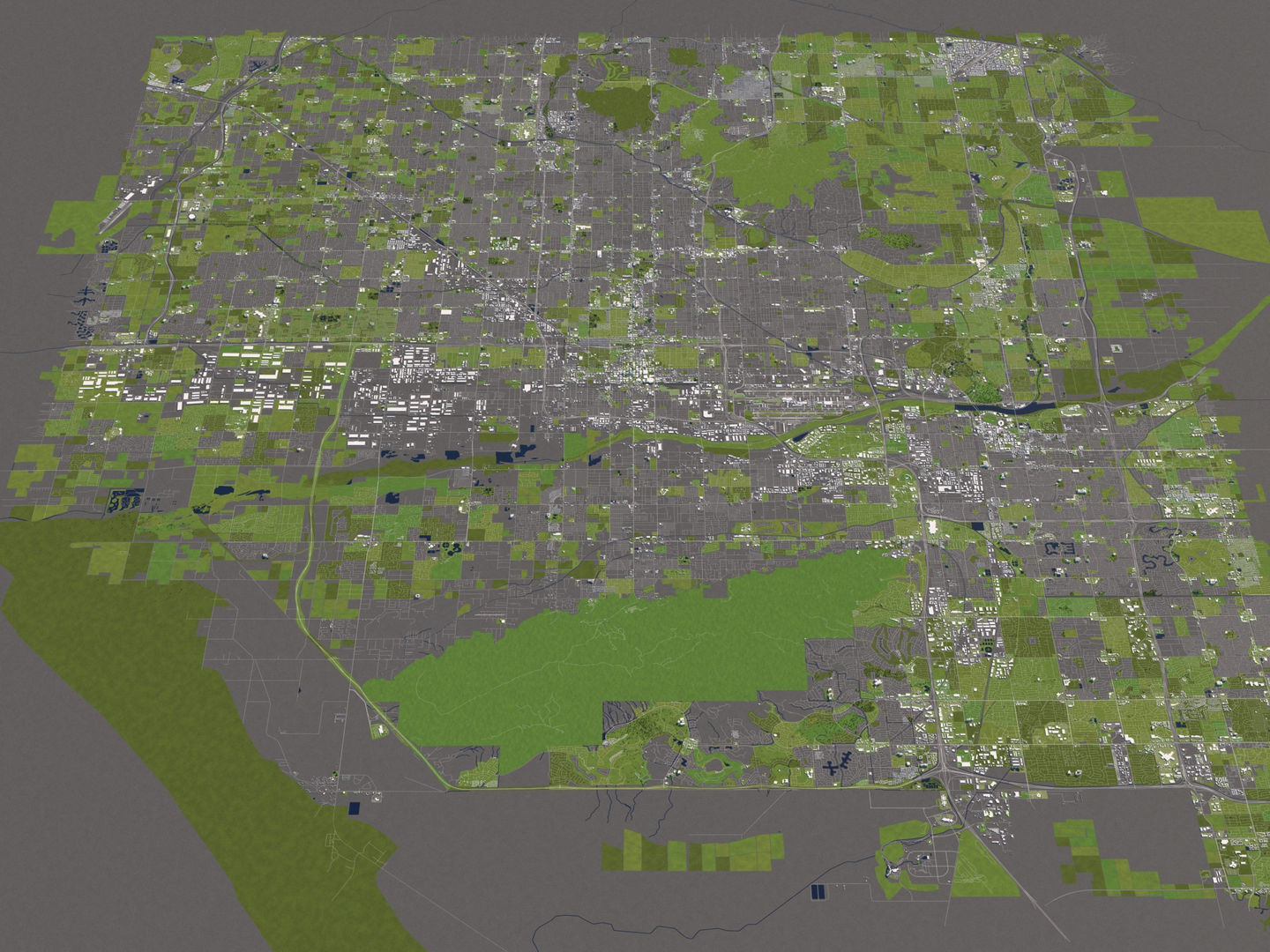 Phoenix 50x50km 3D City Map 3D model_12
