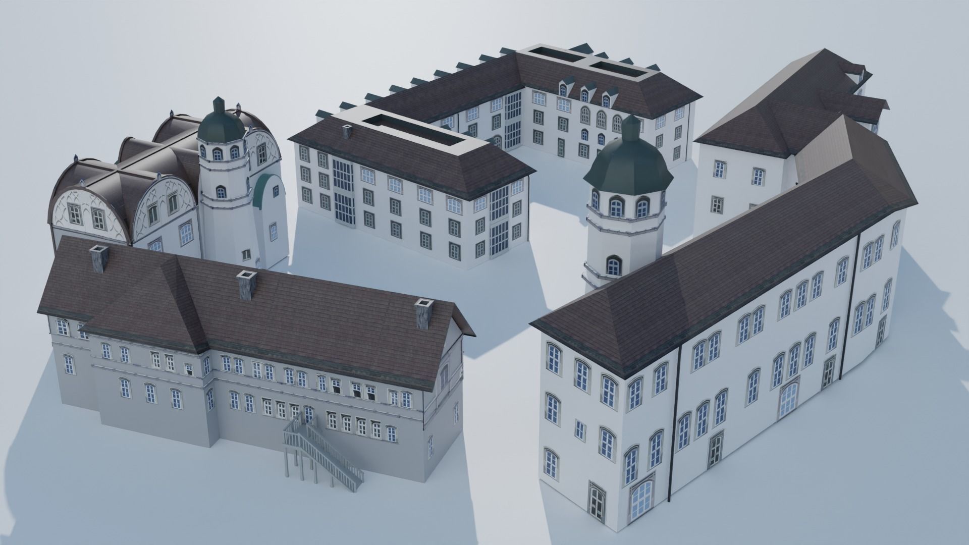 Castle building collection pack 3D model_6