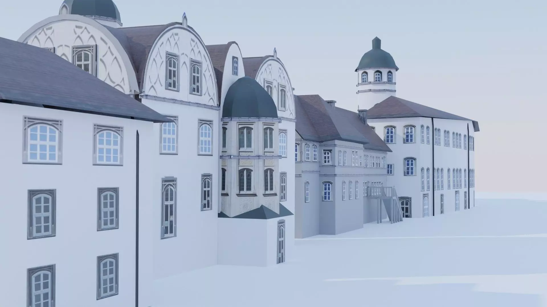 Castle building collection pack 3D model_0