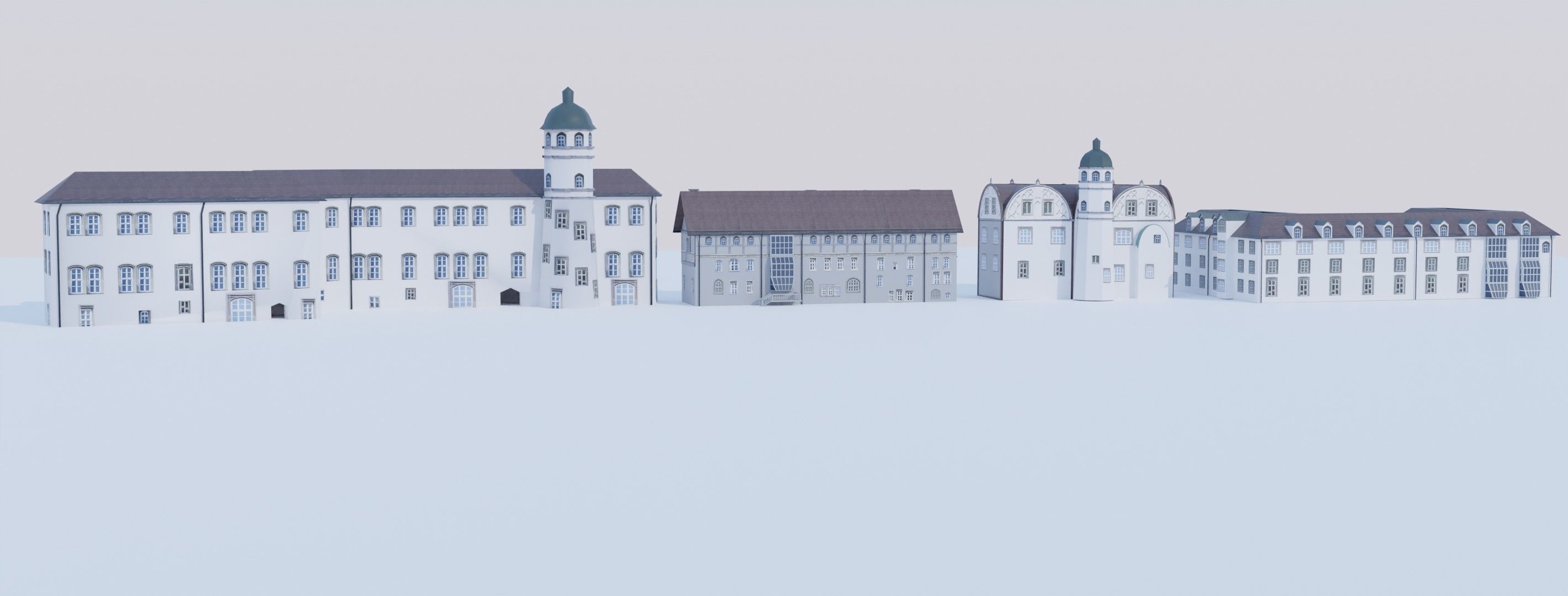 Castle building collection pack 3D model_1