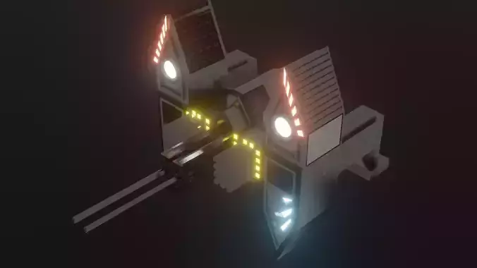 spaceship with lights