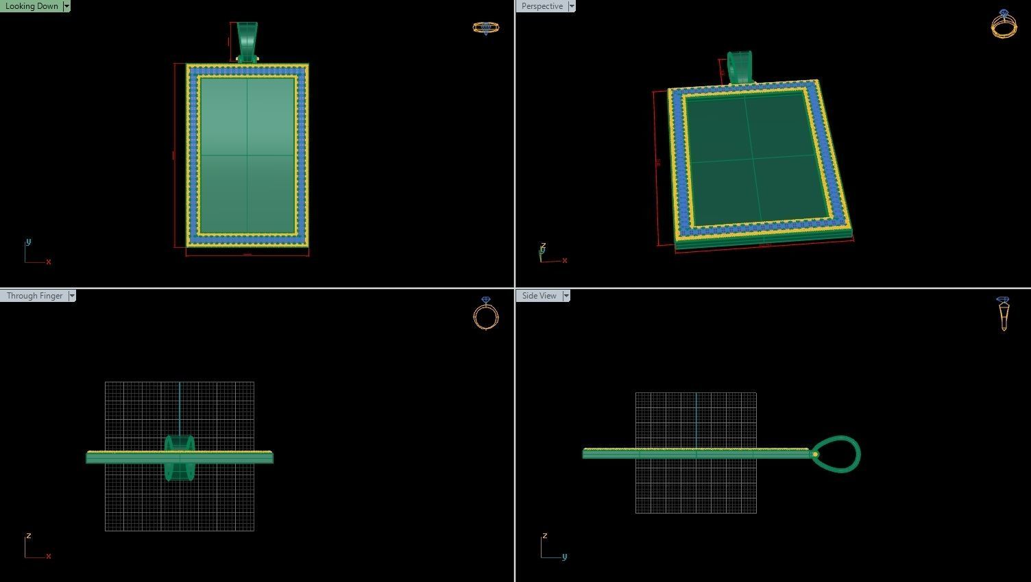 Pendant Frame 3D print model_2