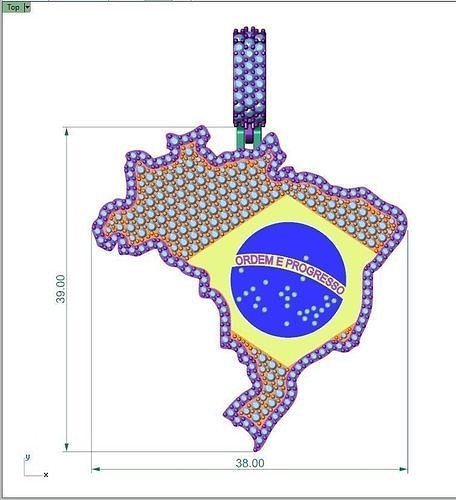Brazil Map Pendant 3D print model