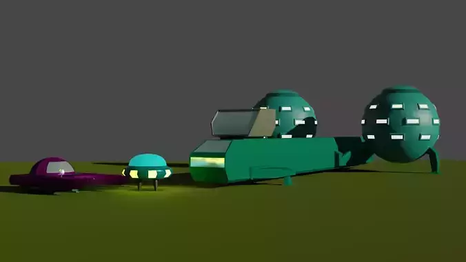 Low-Poly UFO alien spacecraft