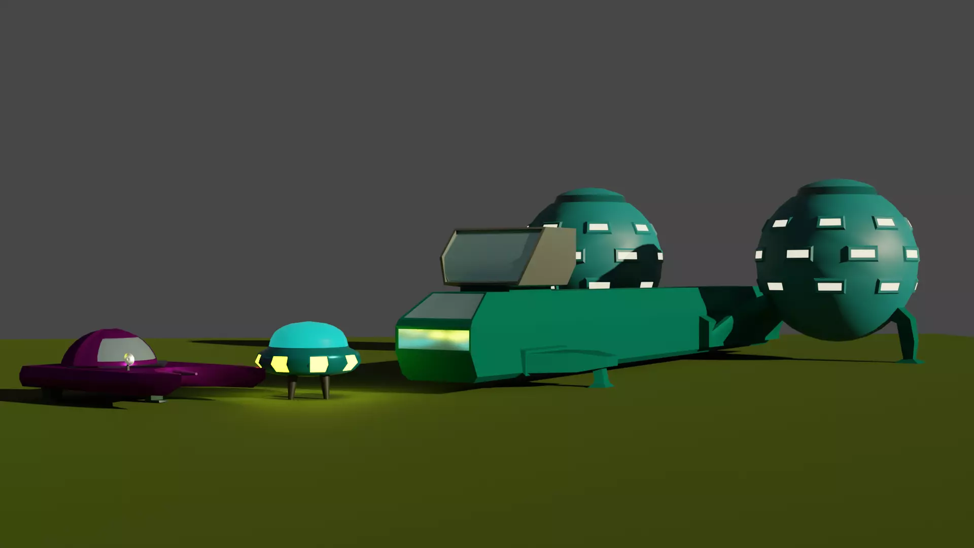 Low-Poly UFO alien spacecraft Free low-poly 3D model