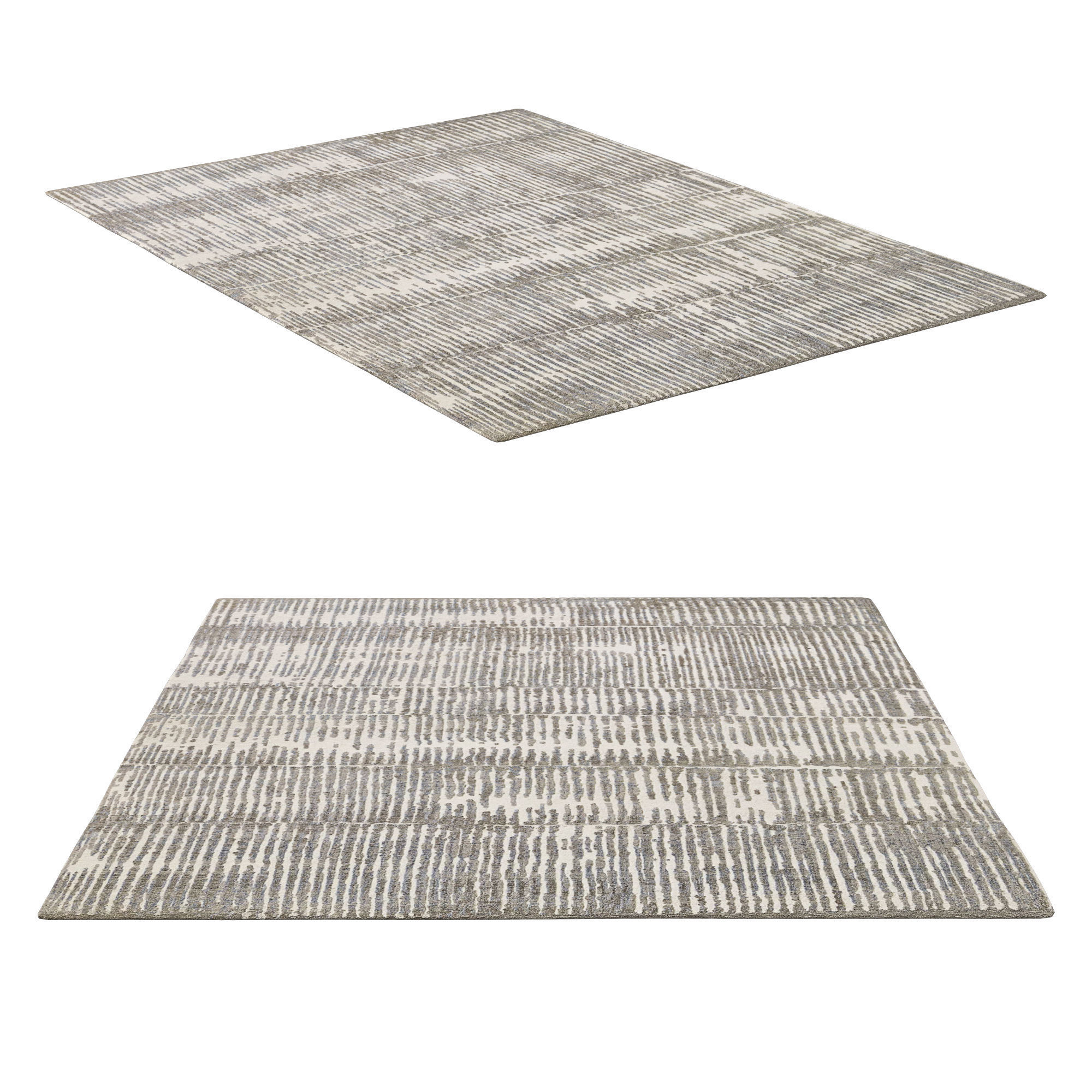 TAARA HAND-KNOTTED WOOL RUG 3D model_2