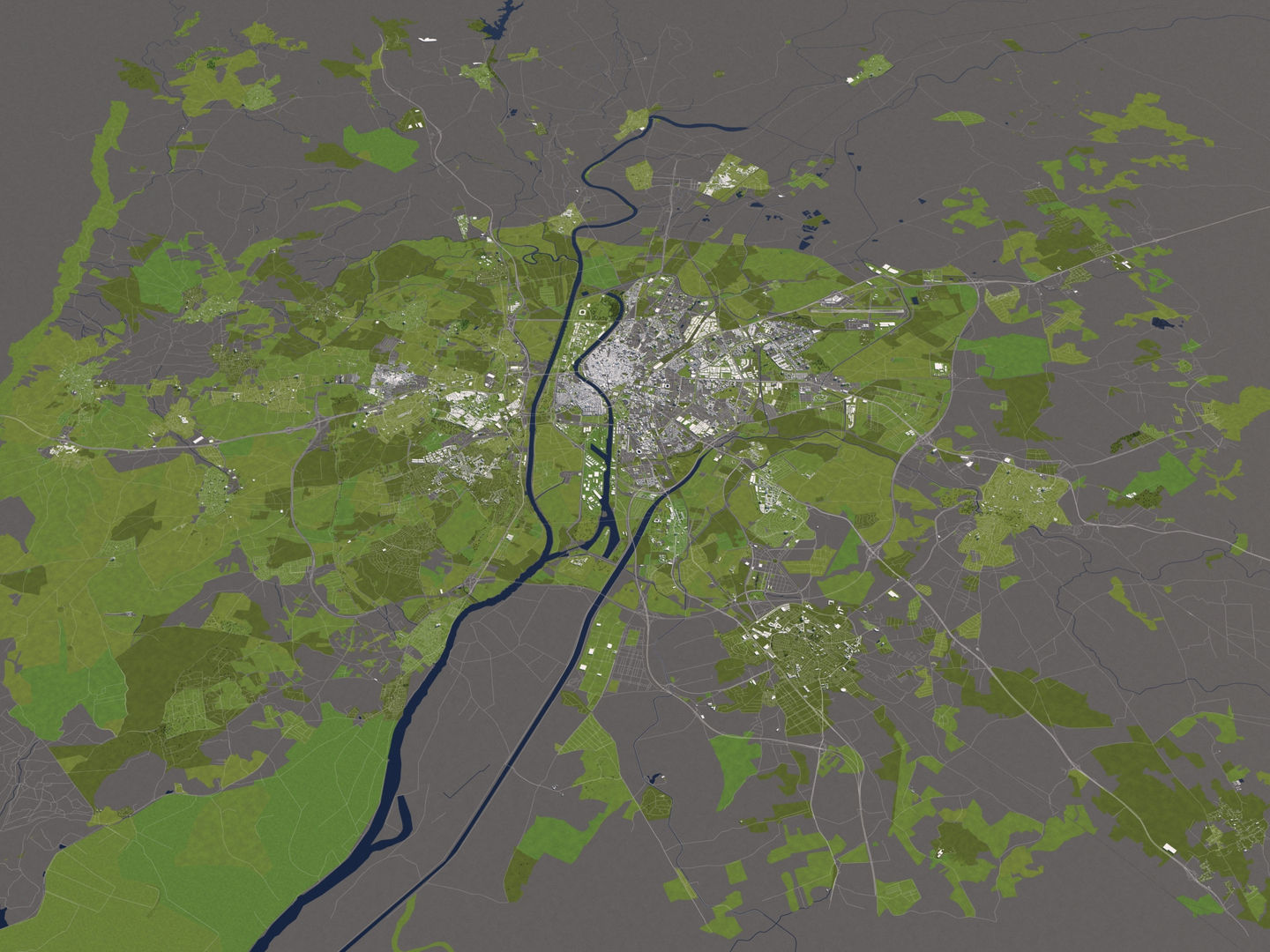 Seville 50x50km 3D City Map 3D model_12