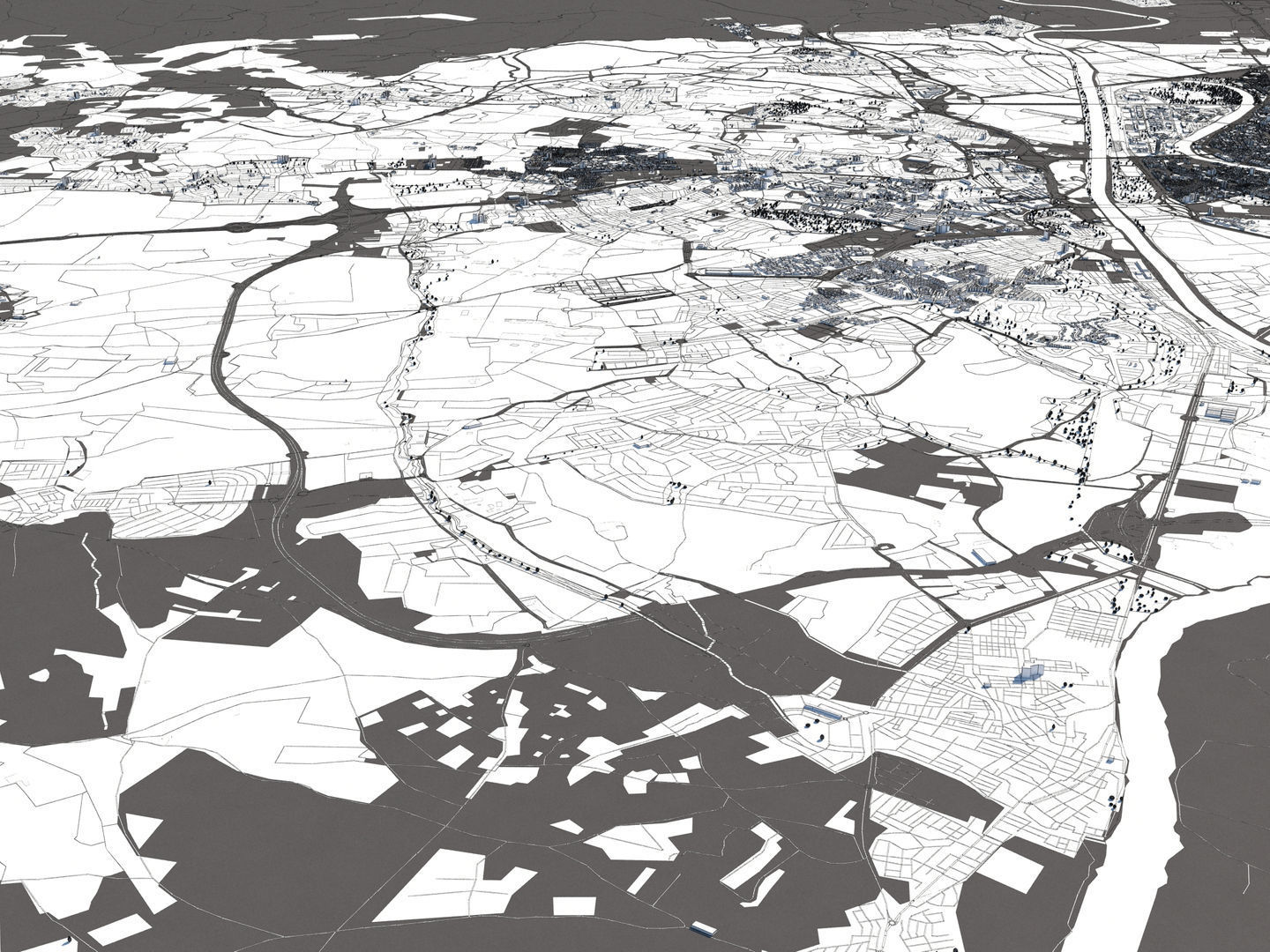 Seville 50x50km 3D City Map 3D model_26