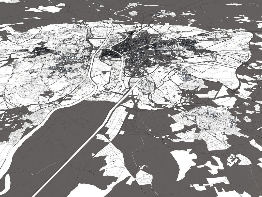 Seville 50x50km 3D City Map 3D model_17