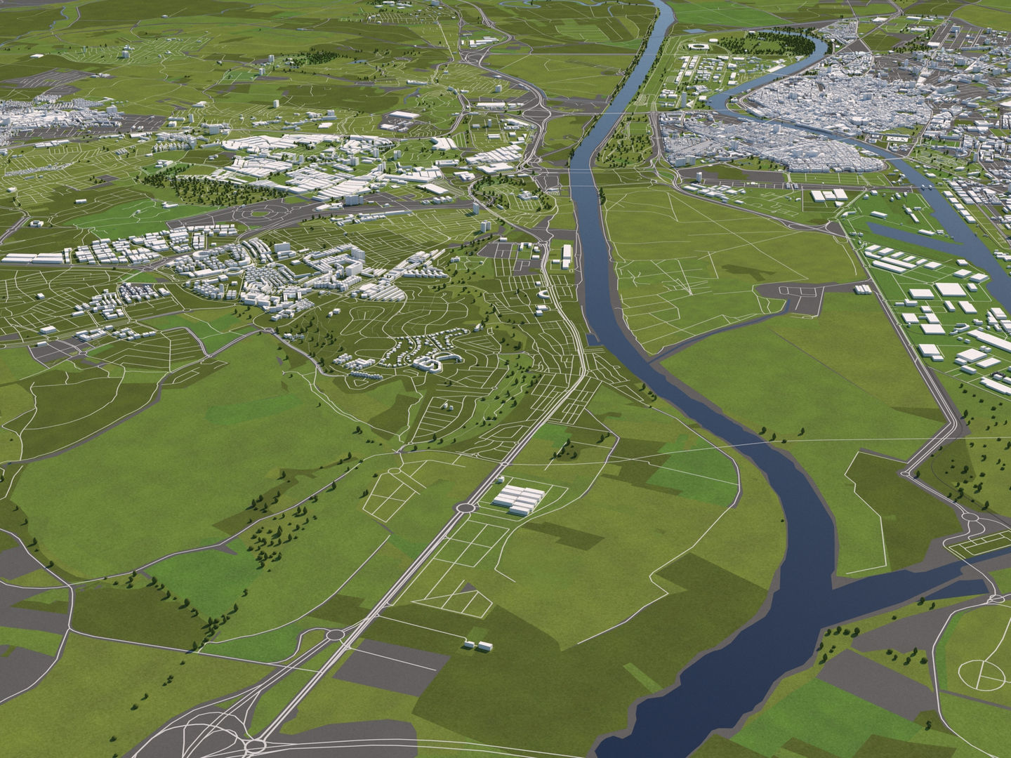 Seville 50x50km 3D City Map 3D model_10