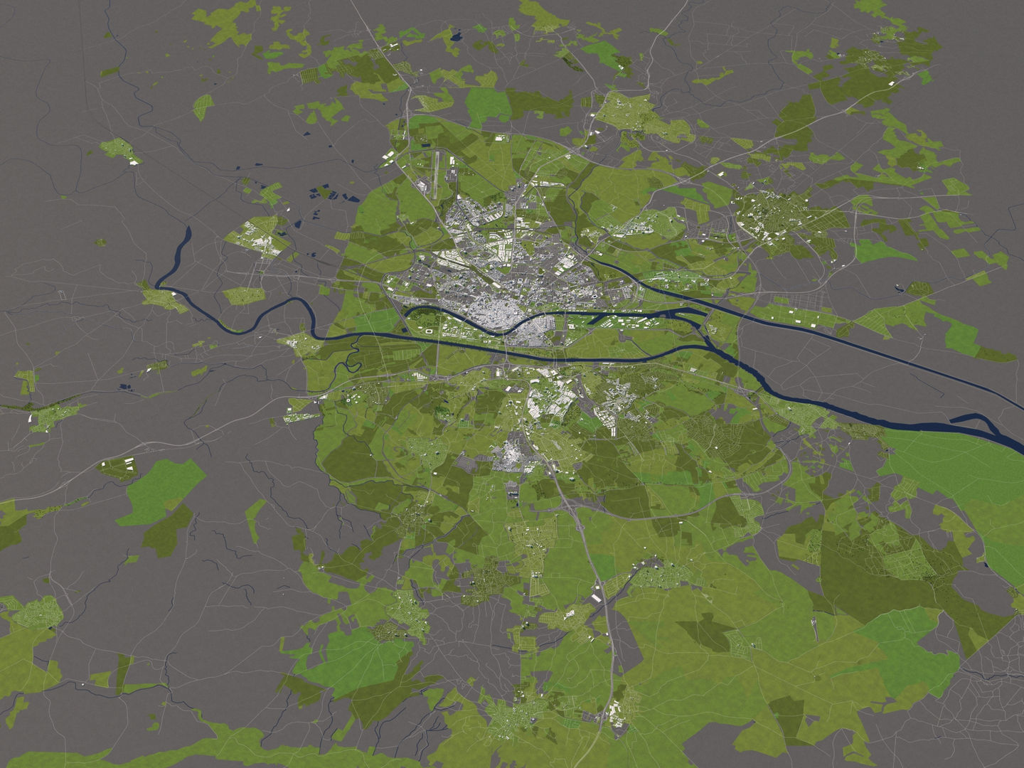 Seville 50x50km 3D City Map 3D model_13